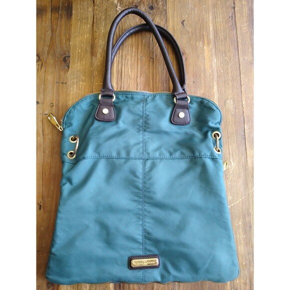 Steve Madden Maxie Teal Convertible Lg Tote Shoulder Handbag Boho Hipster Vegan - Picture 1 of 8